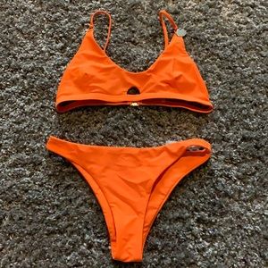 SHEIN bikini set, bright orange, size small